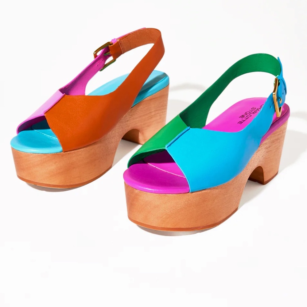 Charlotte Stone Color block Slingback Cedric Clog in Cabana size 9